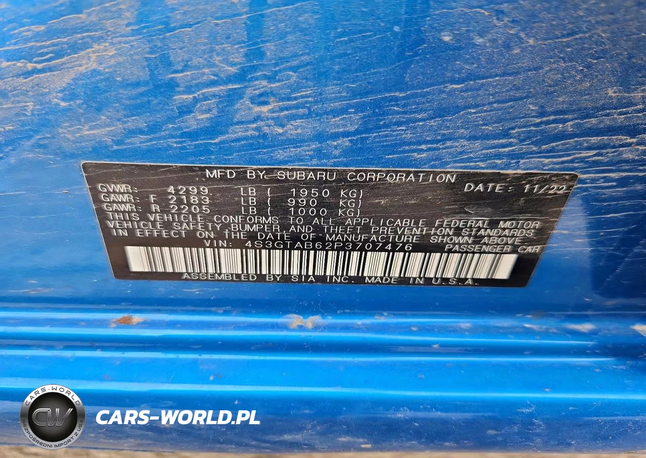 2023 Subaru Impreza VIN:4S3GTAB62P3707476 - 12