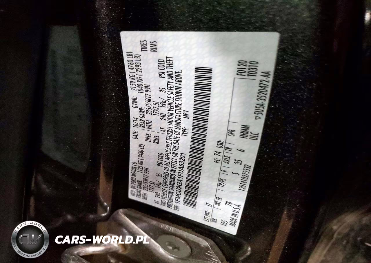 2015 Ford Escape Se VIN:1FMCU9GX1FUA53201 - 13