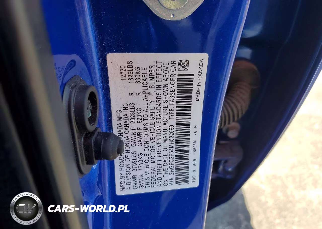 2021 Honda Civic Lx VIN:2HGFC2F64MH532069 - 12