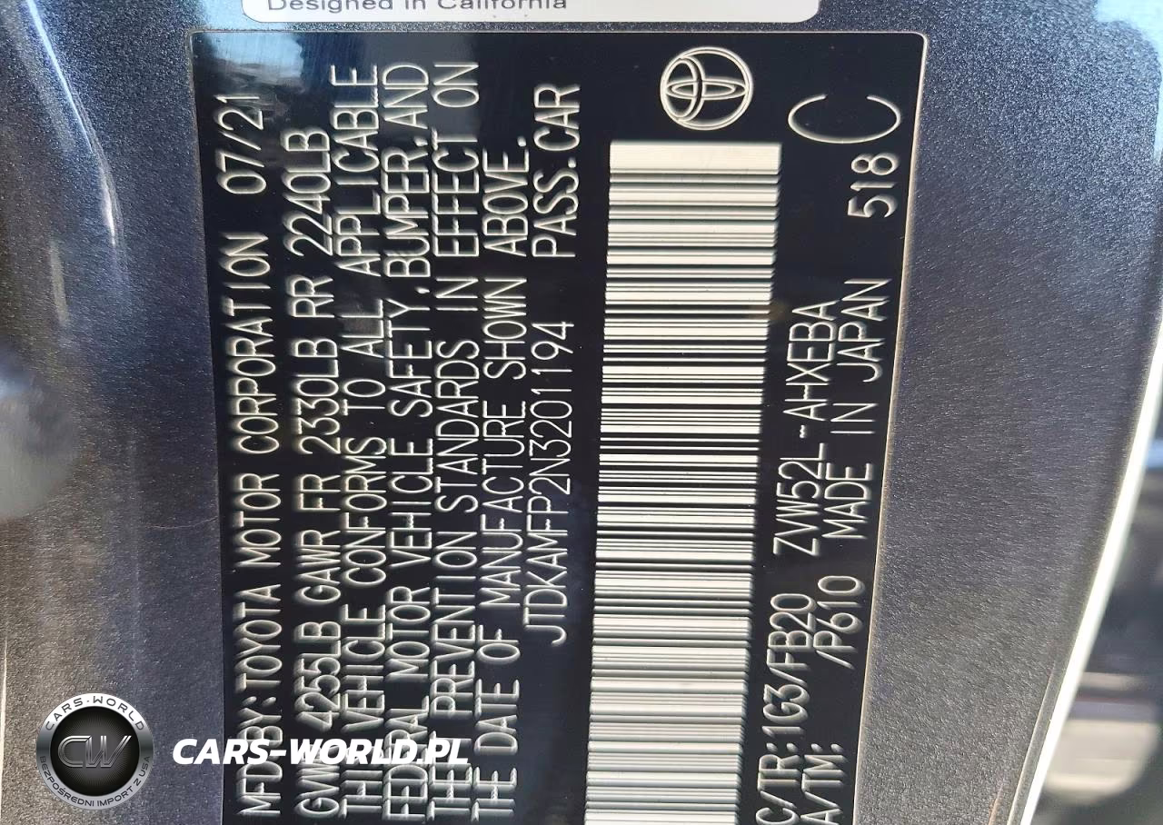 2022 Toyota Prius Prime Le VIN:JTDKAMFP2N3201194 - 12