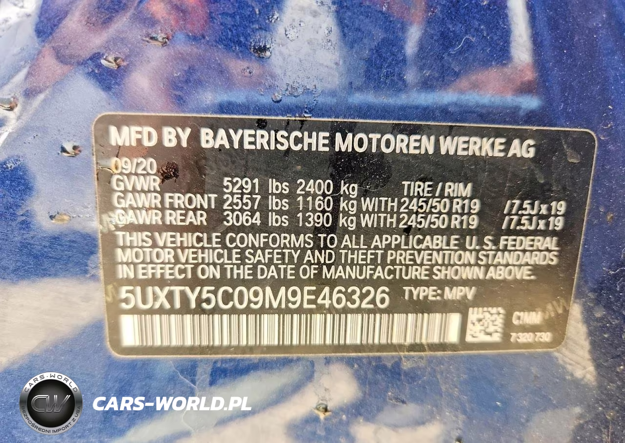 2021 BMW X3 xDrive30I VIN:5UXTY5C09M9E46326 - 13