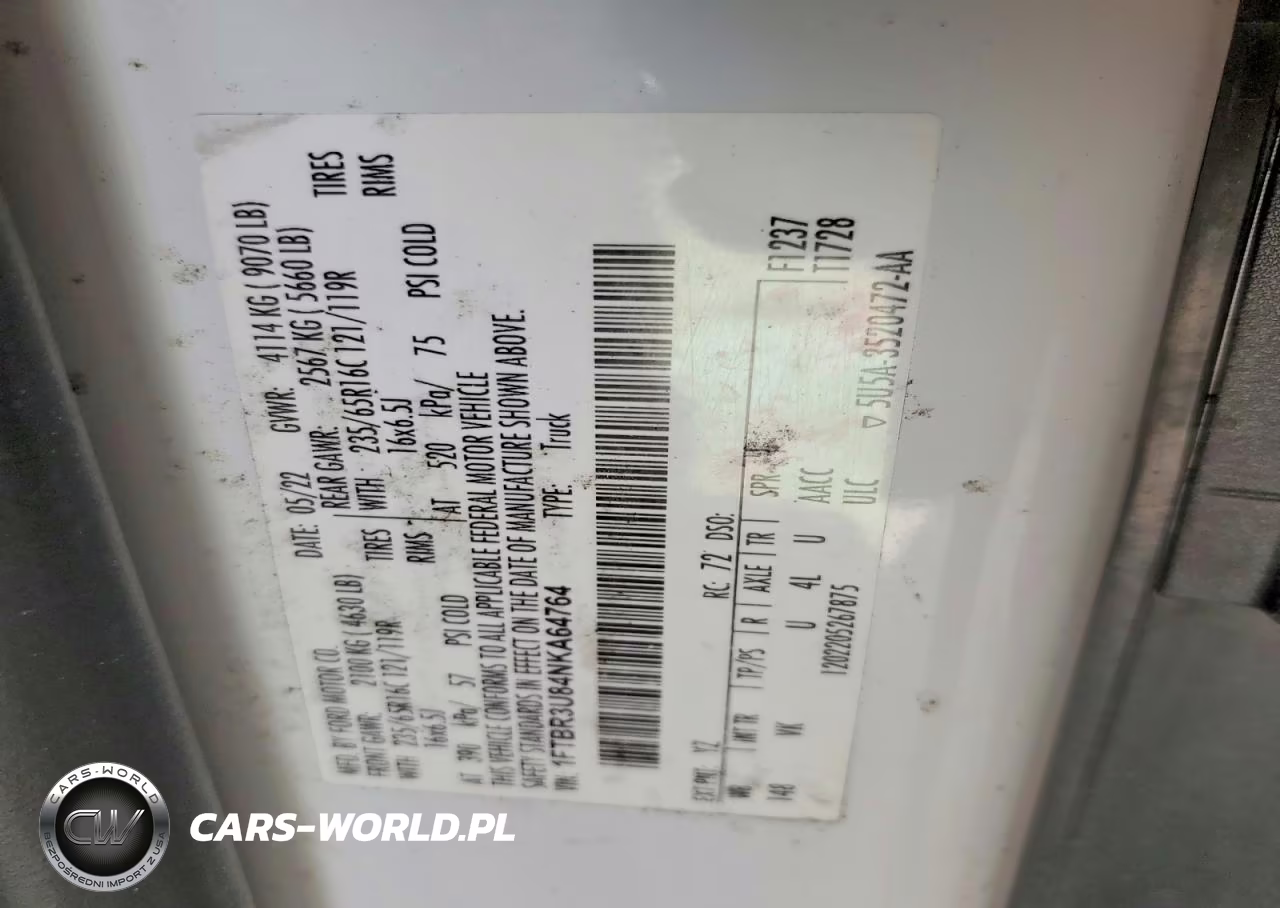 2022 Ford Transit T-250 VIN:1FTBR3U84NKA64764 - 13