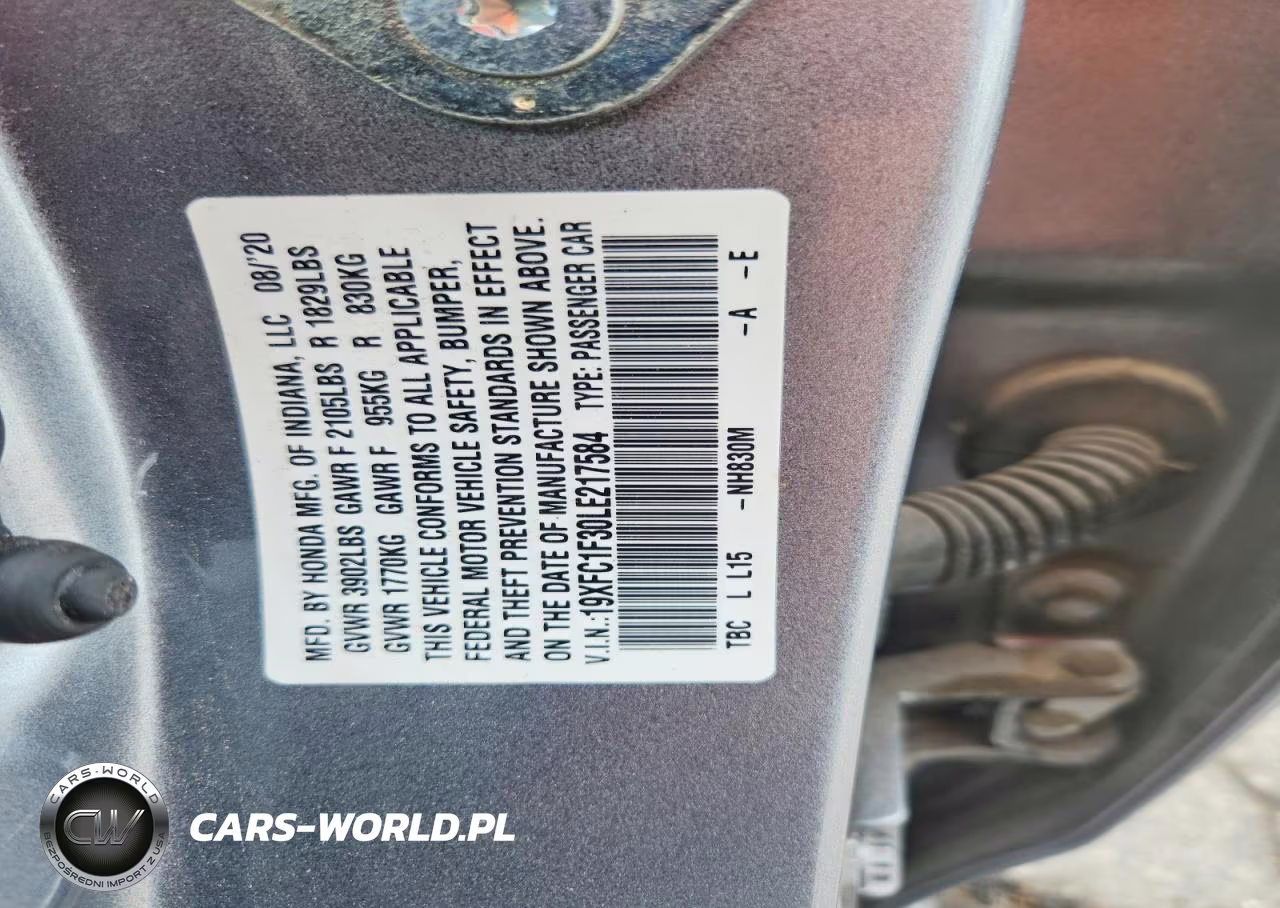 2020 Honda Civic Ex VIN:19XFC1F30LE217584 - 13