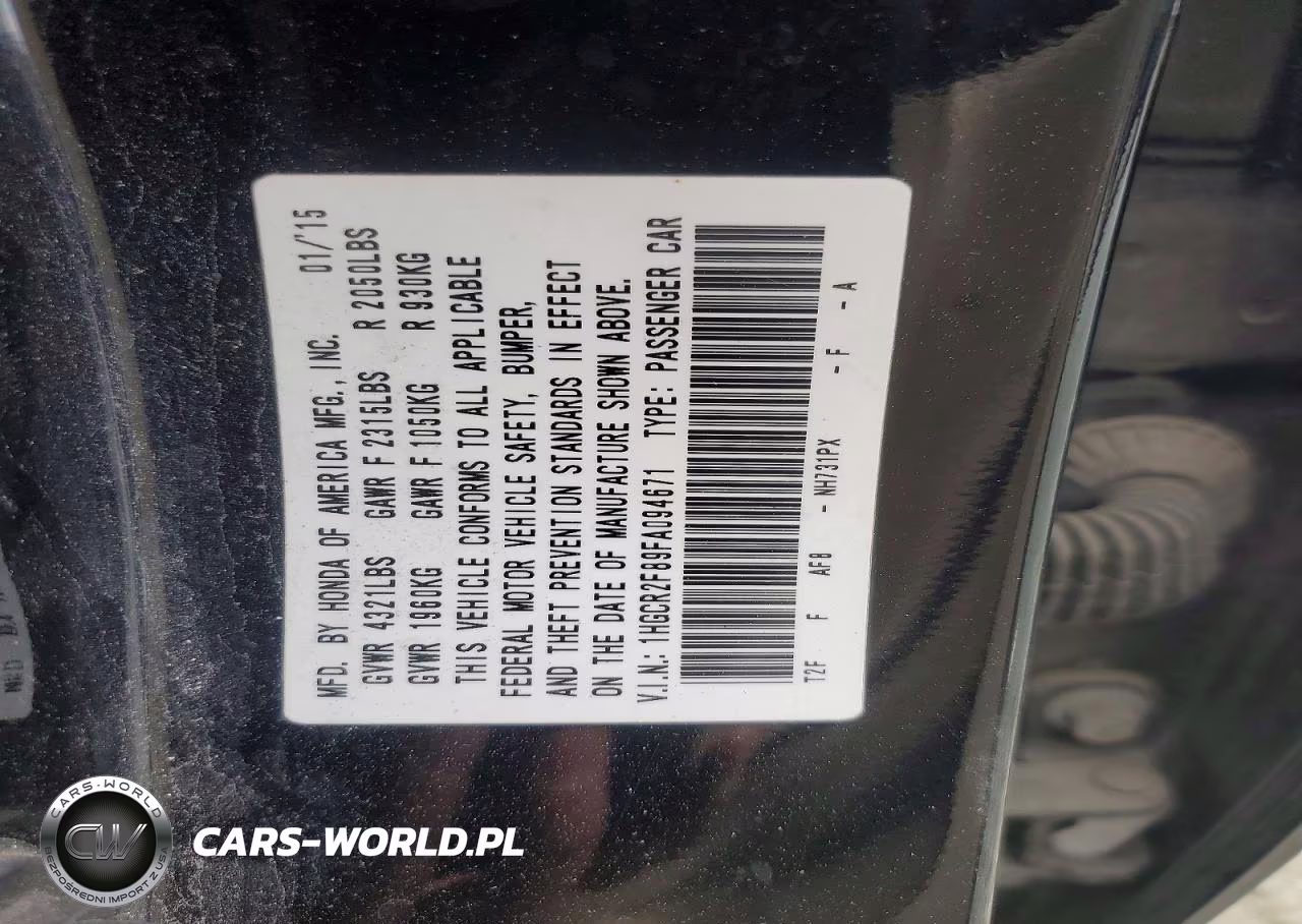 2015 Honda Accord Exl VIN:1HGCR2F89FA094671 - 12