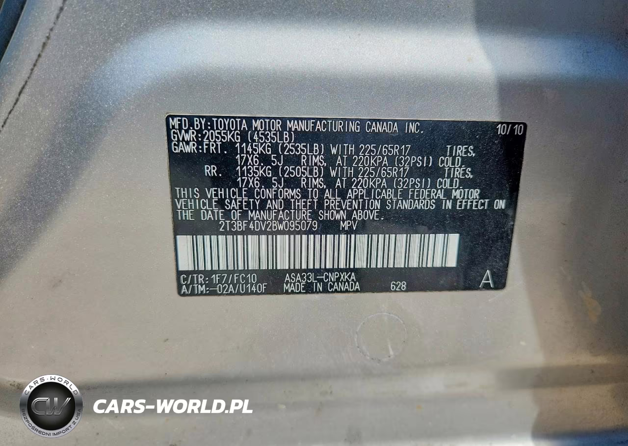 2011 Toyota Rav4 Base VIN:2T3BF4DV2BW095079 - 13