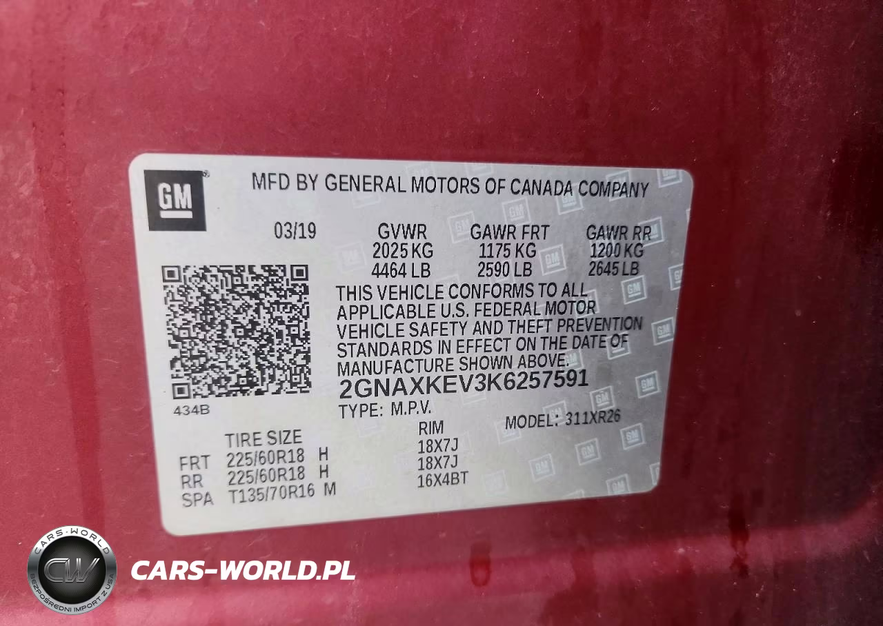 2019 Chevrolet Equinox Lt VIN:2GNAXKEV3K6257591 - 13