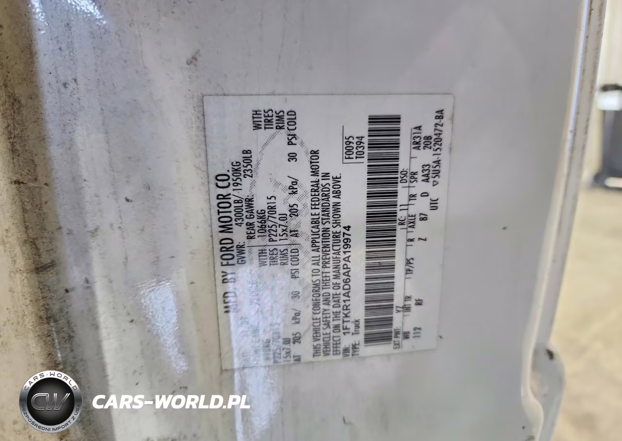 2010 Ford Ranger VIN:1FTKR1AD6APA19974 - 13