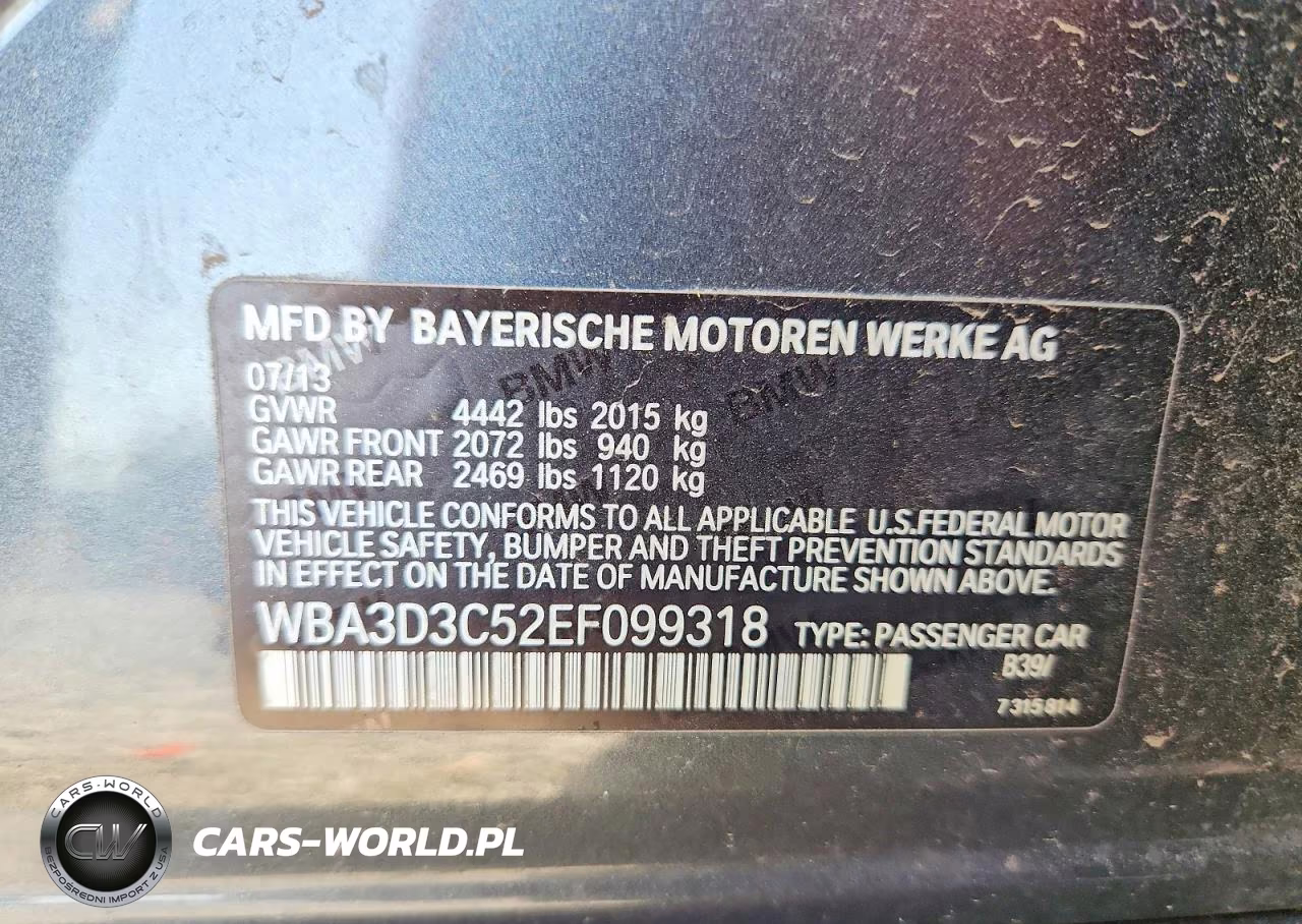 2014 BMW 328 D VIN:WBA3D3C52EF099318 - 12