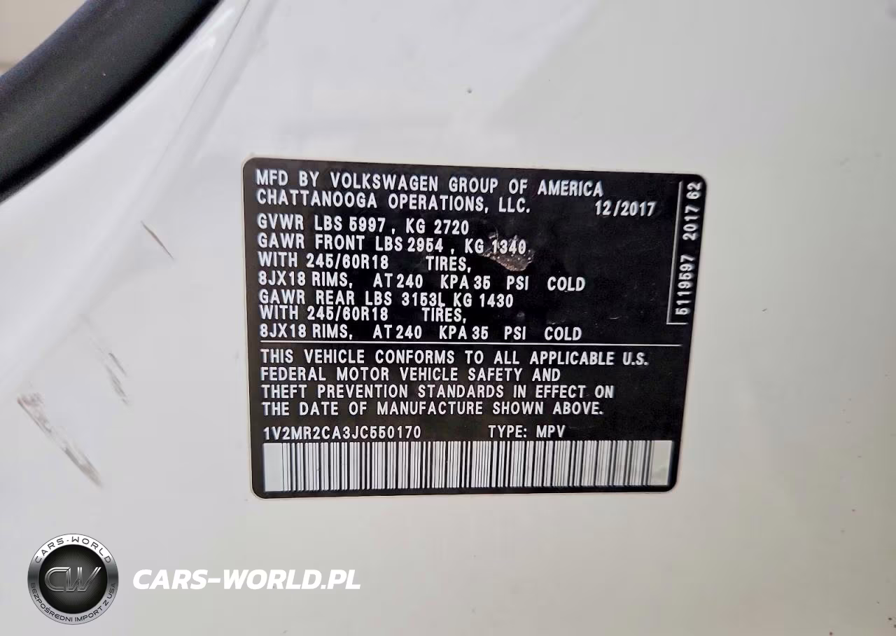 2018 Volkswagen Atlas Sel VIN:1V2MR2CA3JC550170 - 13