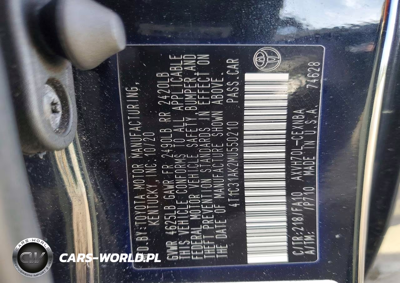 2021 Toyota Camry Le VIN:4T1C31AK2MU550210 - 12