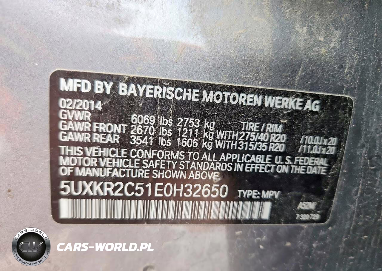 2014 BMW X5 Sdrive35I VIN:5UXKR2C51E0H32650 - 14