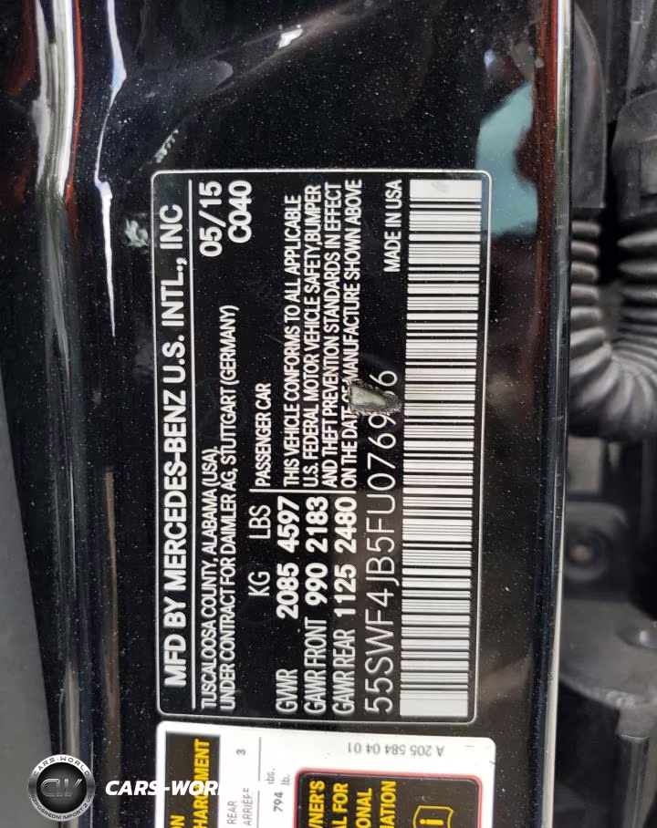 2015 Mercedes-Benz C 300 VIN:55SWF4JB5FU076936 - 13