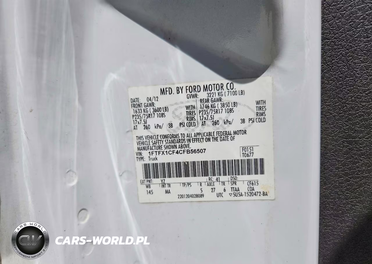 2012 Ford F150 Super Cab VIN:1FTFX1CF4CFB56507 - 12
