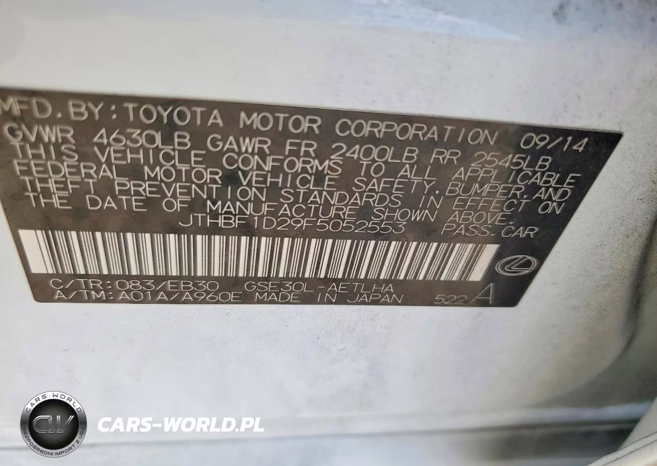 2015 Lexus Is 250 VIN:JTHBF1D29F5052553 - 13