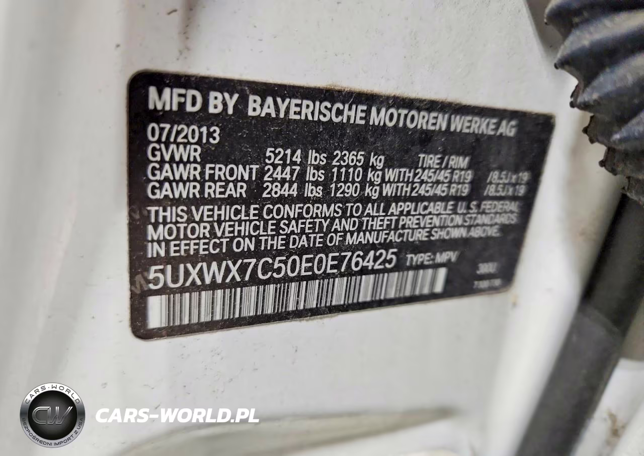 2014 BMW X3 xDrive35I VIN:5UXWX7C50E0E76425 - 13