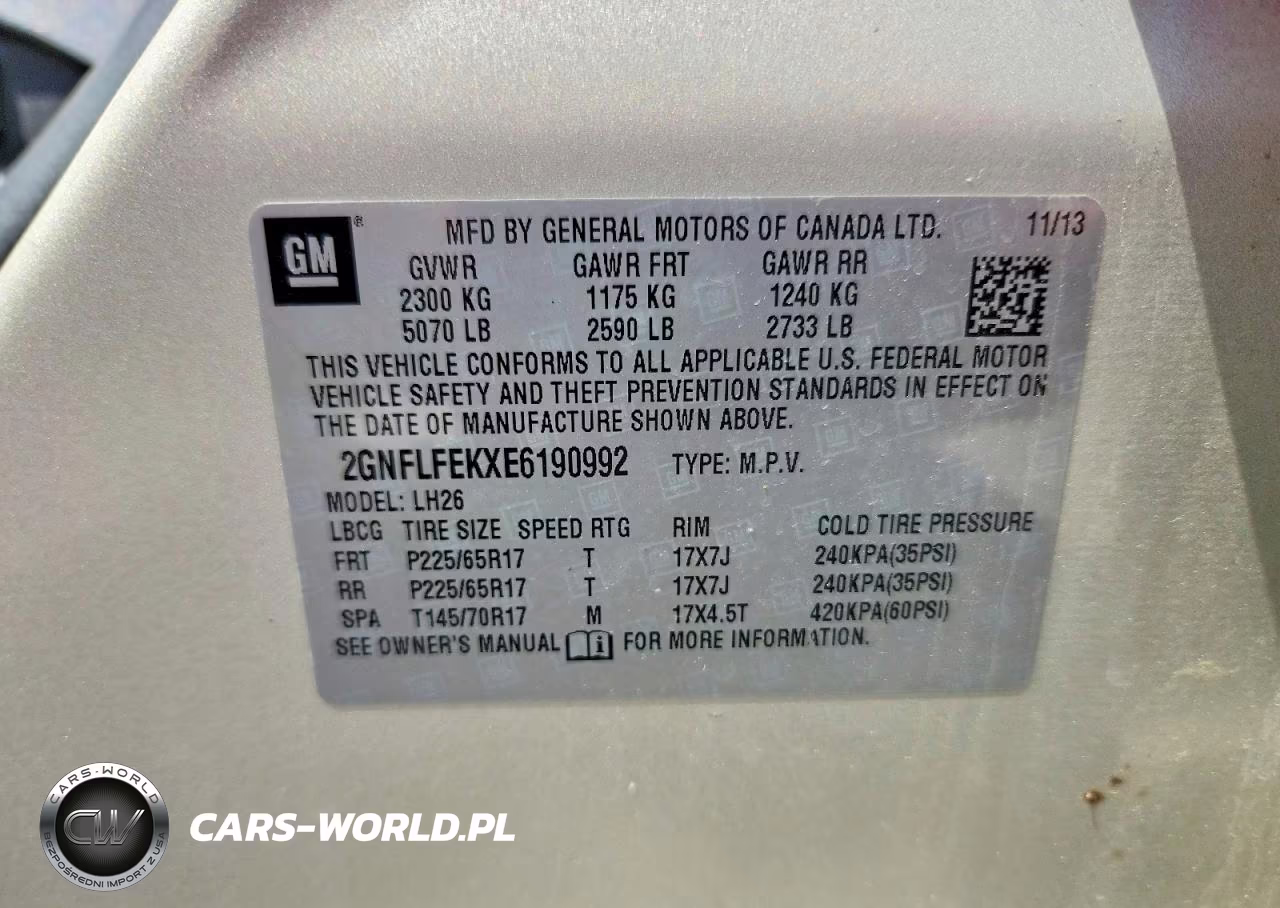 2014 Chevrolet Equinox Lt VIN:2GNFLFEKXE6190992 - 13