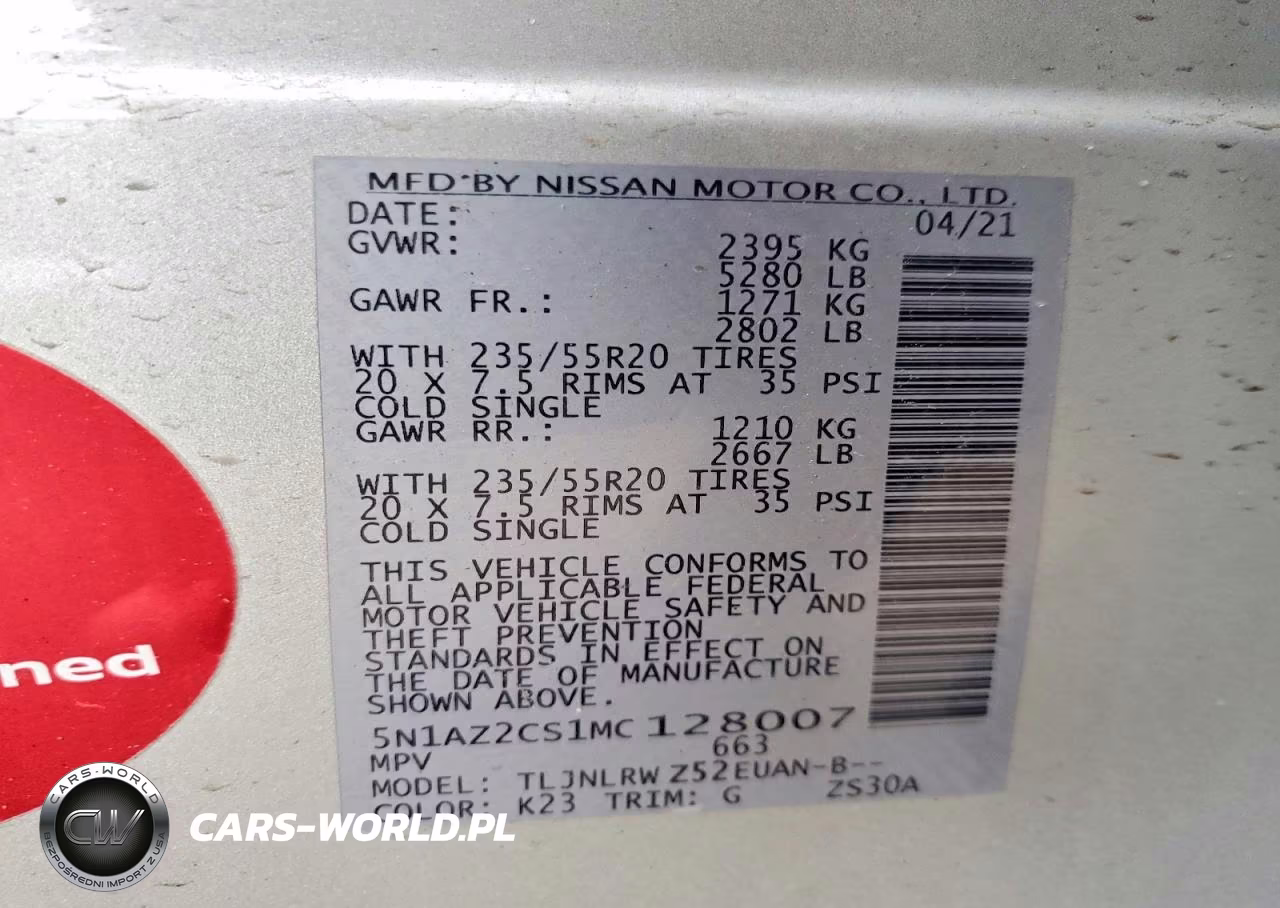 2021 Nissan Murano Sl VIN:5N1AZ2CS1MC128007 - 13