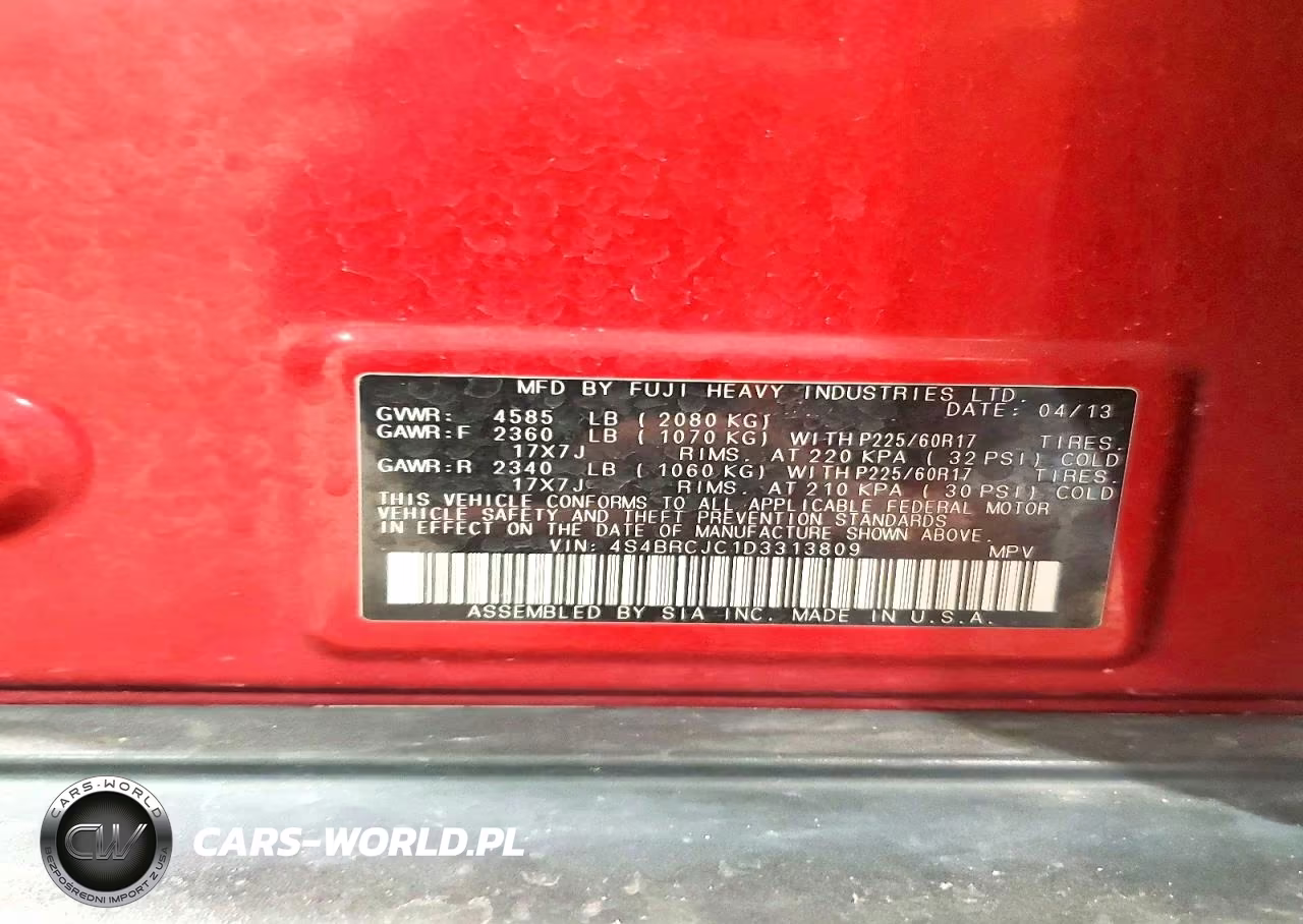2013 Subaru Outback 2.5I Limited VIN:4S4BRCJC1D3313809 - 14