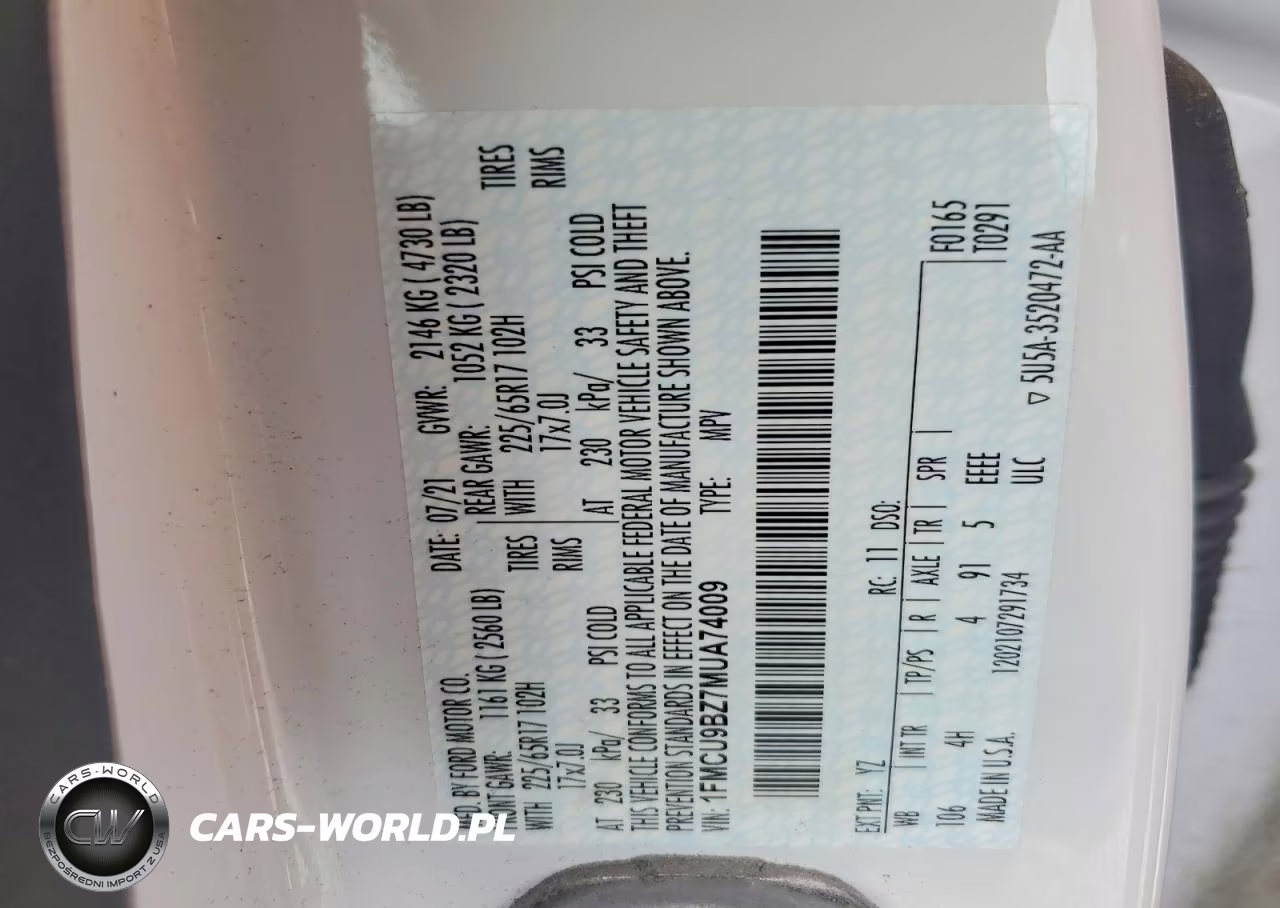 2021 Ford Escape Se VIN:1FMCU9BZ7MUA74009 - 14