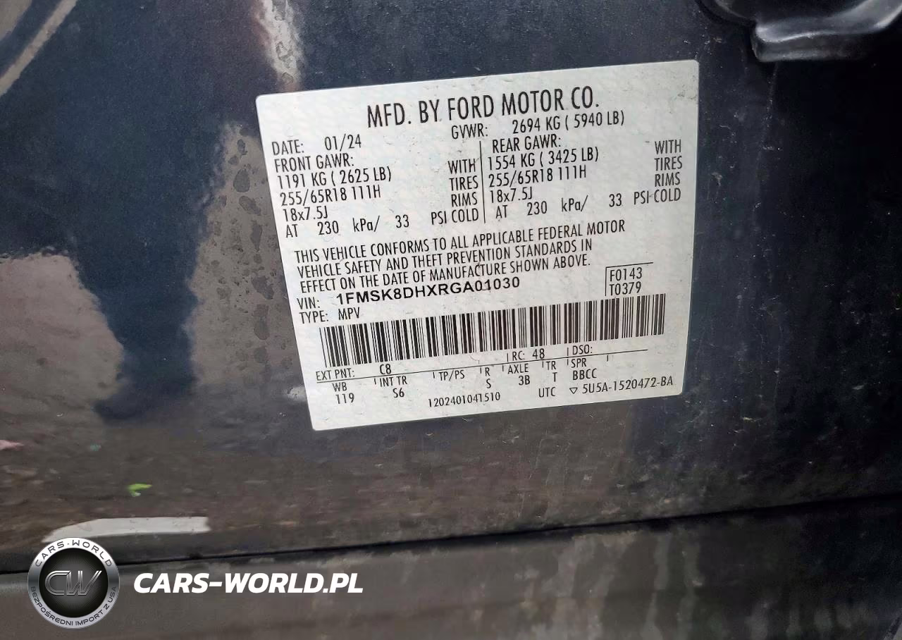 2024 Ford Explorer Xlt VIN:1FMSK8DHXRGA01030 - 13