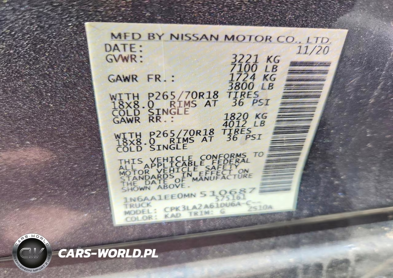 2021 Nissan Titan S VIN:1N6AA1EE0MN510687 - 12