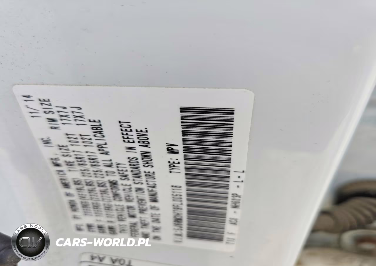 2015 Honda Cr-V Exl VIN:5J6RM3H79FL005116 - 14