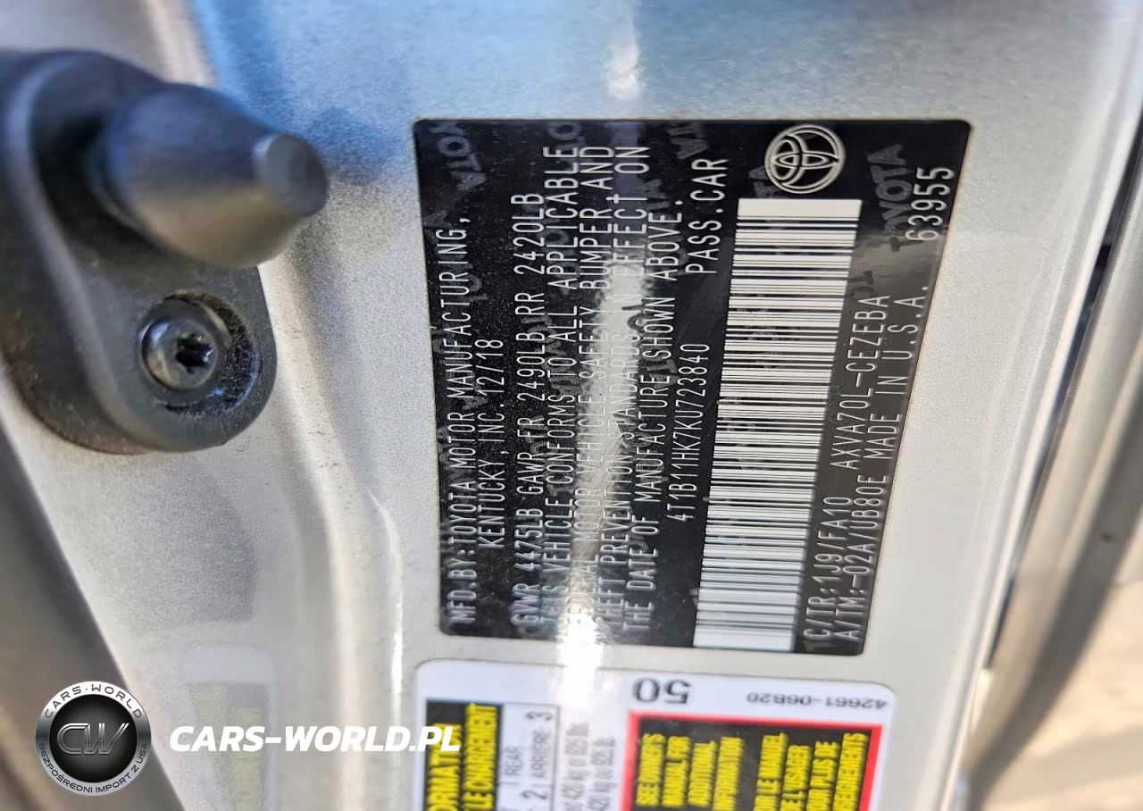 2019 Toyota Camry L VIN:4T1B11HK7KU723840 - 12