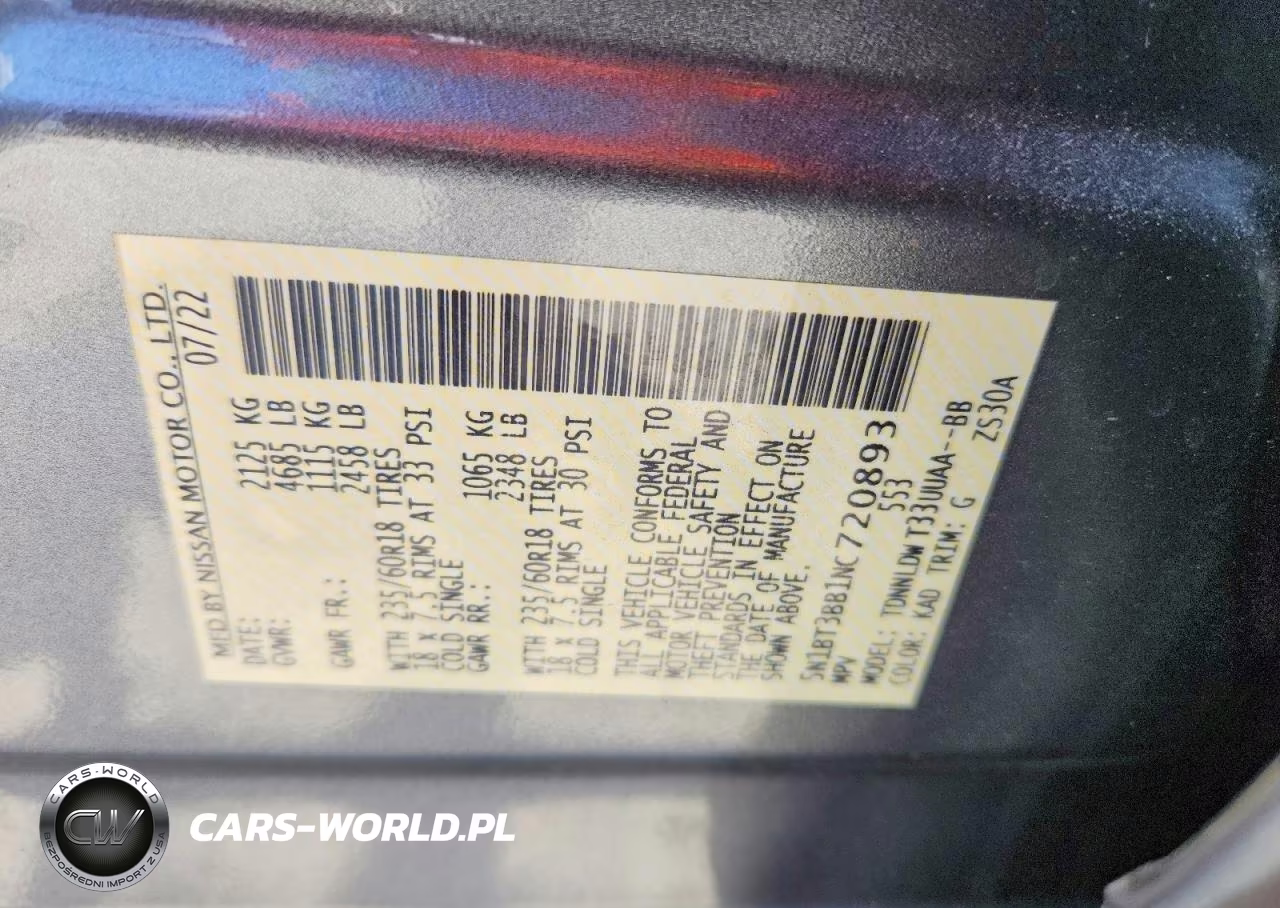 2022 Nissan Rogue Sv VIN:5N1BT3BB1NC720893 - 13
