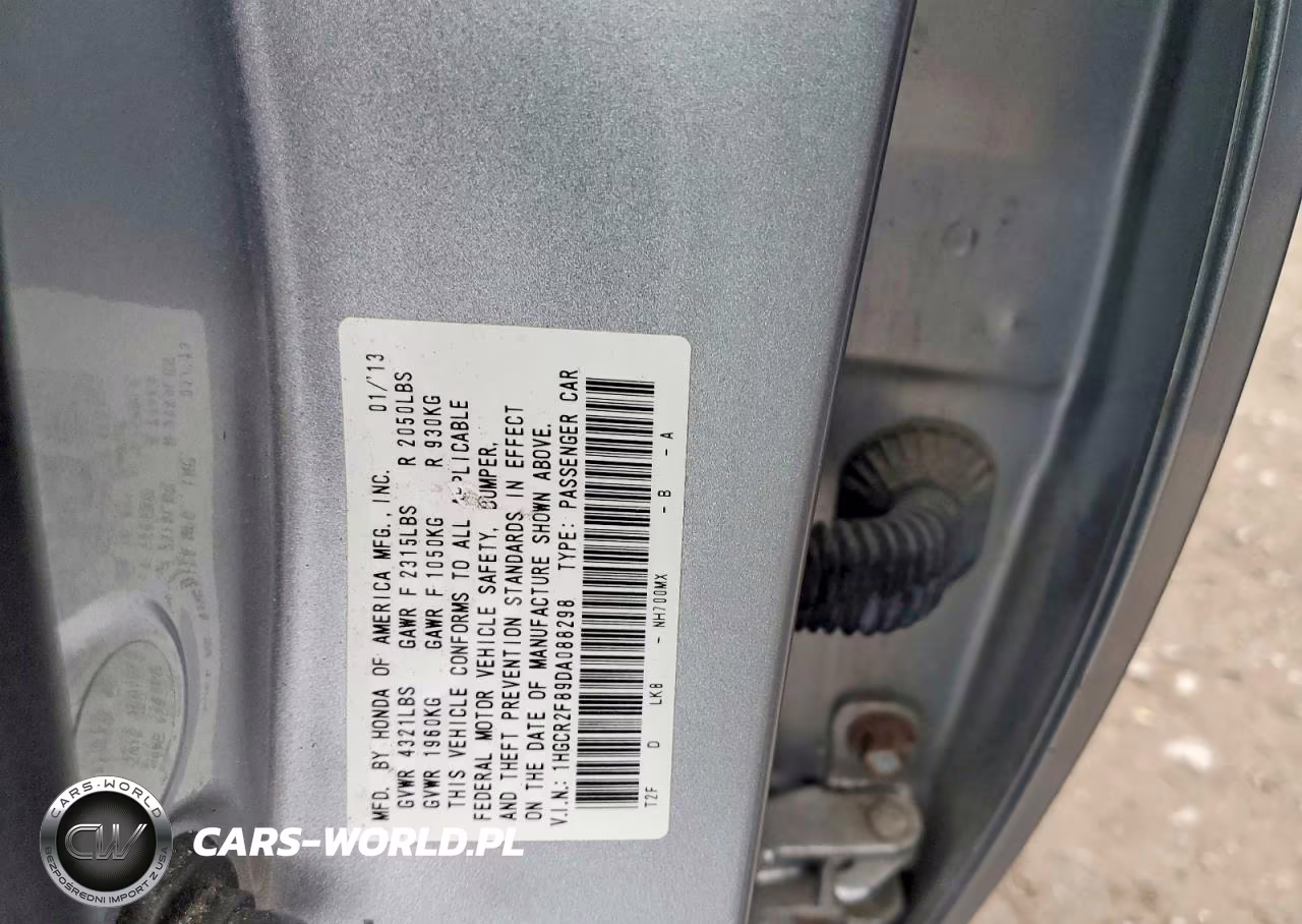 2013 Honda Accord Exl VIN:1HGCR2F89DA088298 - 12