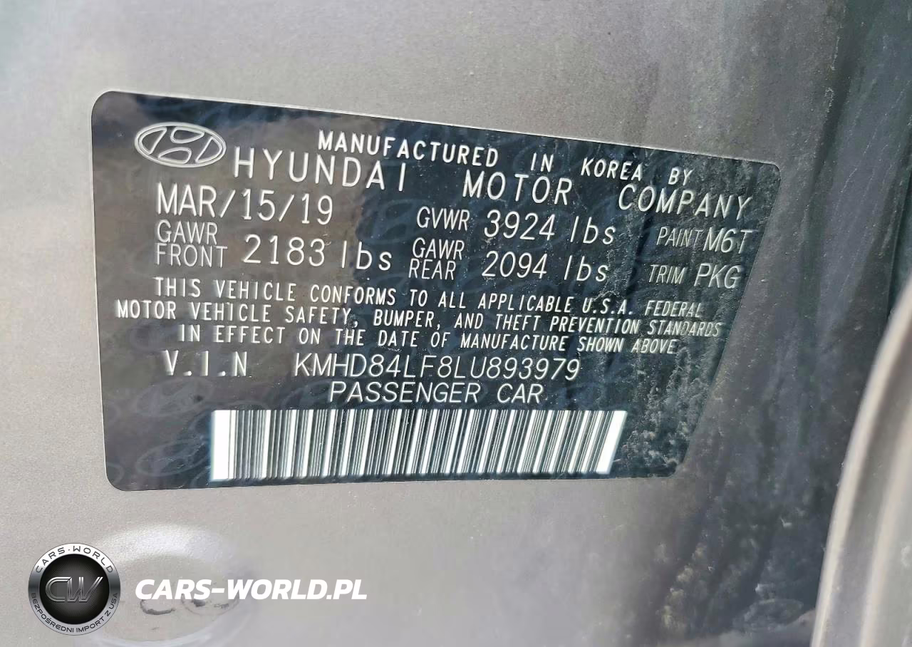 2020 Hyundai Elantra Value Edition VIN:KMHD84LF8LU893979 - 12