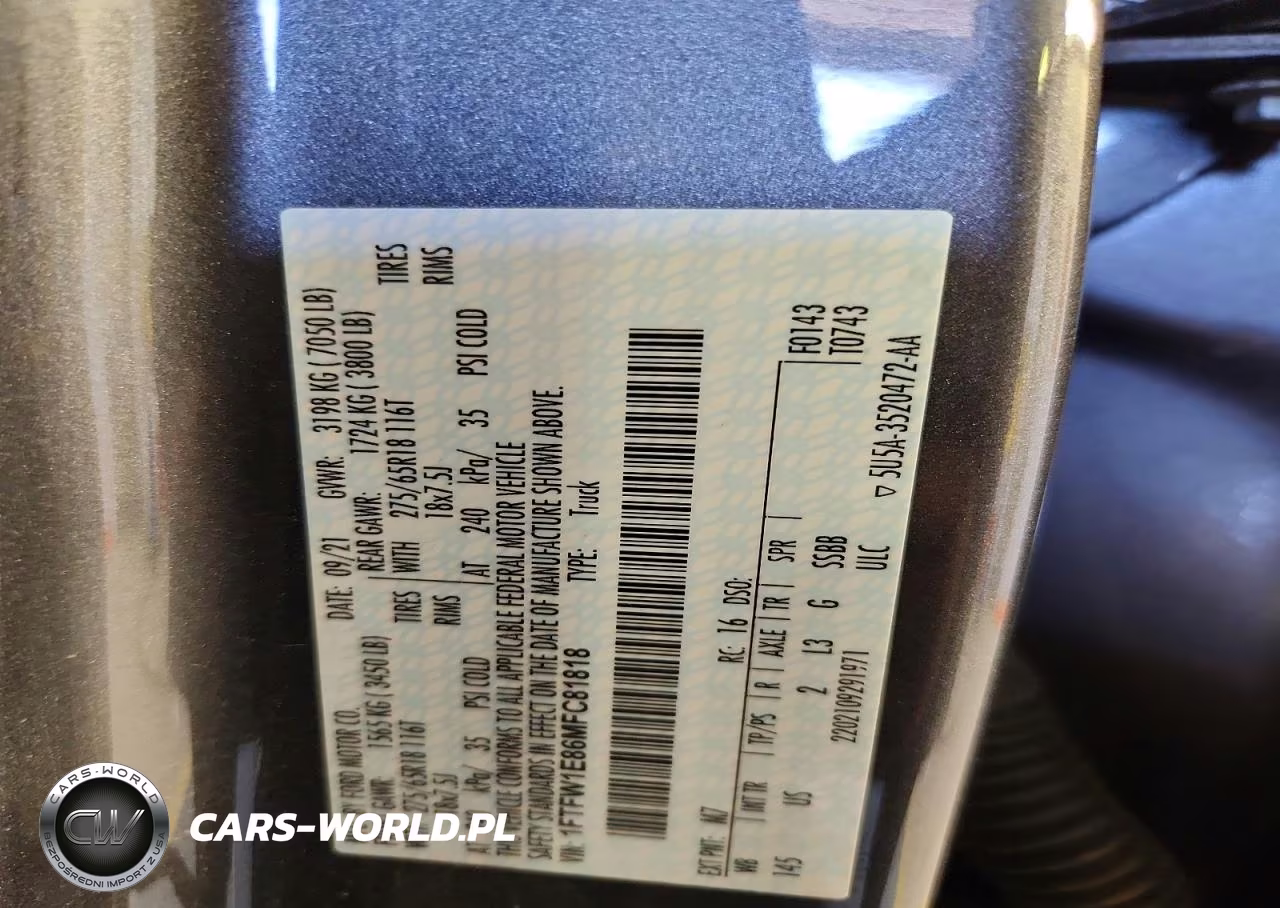 2021 Ford F150 Supercrew VIN:1FTFW1E86MFC81818 - 13