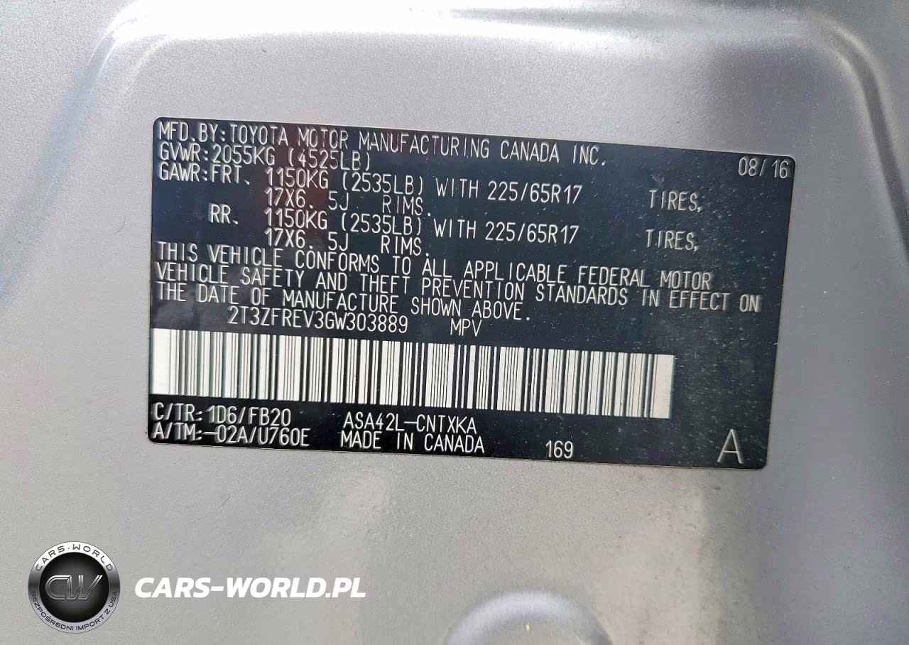 2016 Toyota Rav4 Le VIN:2T3ZFREV3GW303889 - 13
