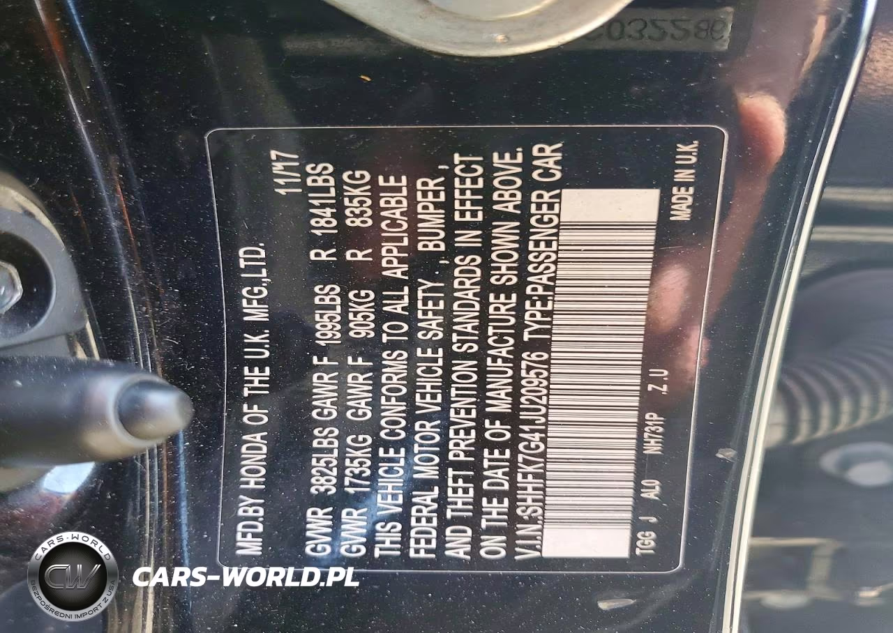 2018 Honda Civic VIN:SHHFK7G41JU209576 - 12