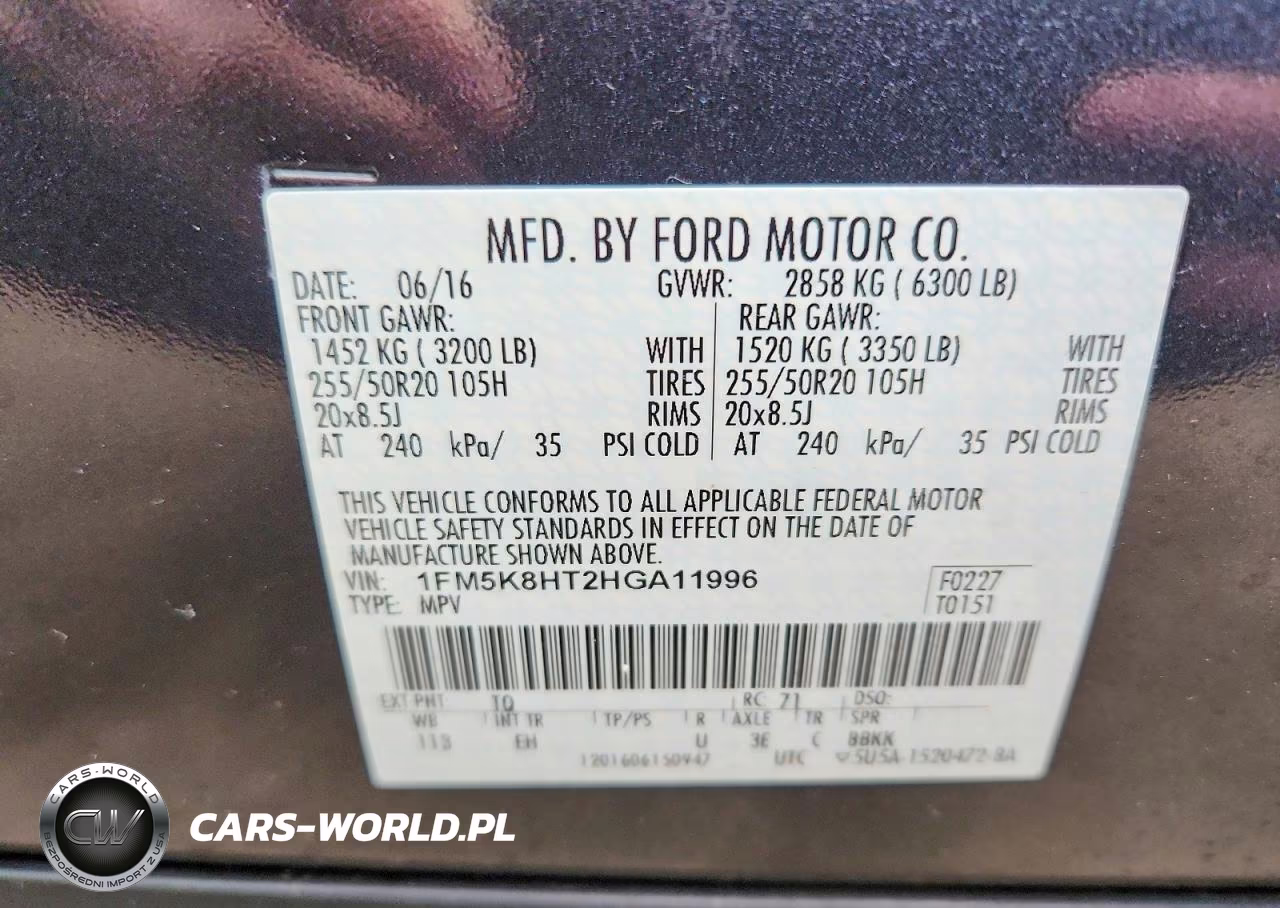 2017 Ford Explorer Platinum VIN:1FM5K8HT2HGA11996 - 14