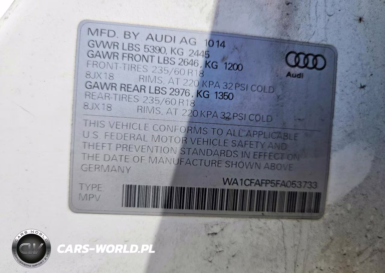 2015 Audi Q5 Premium VIN:WA1CFAFP5FA053733 - 13