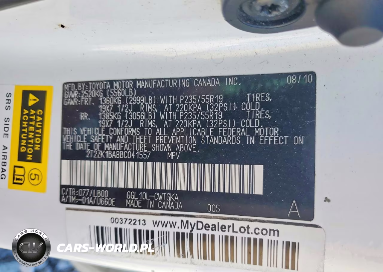 2011 Lexus Rx 350 VIN:2T2ZK1BA8BC041557 - 13
