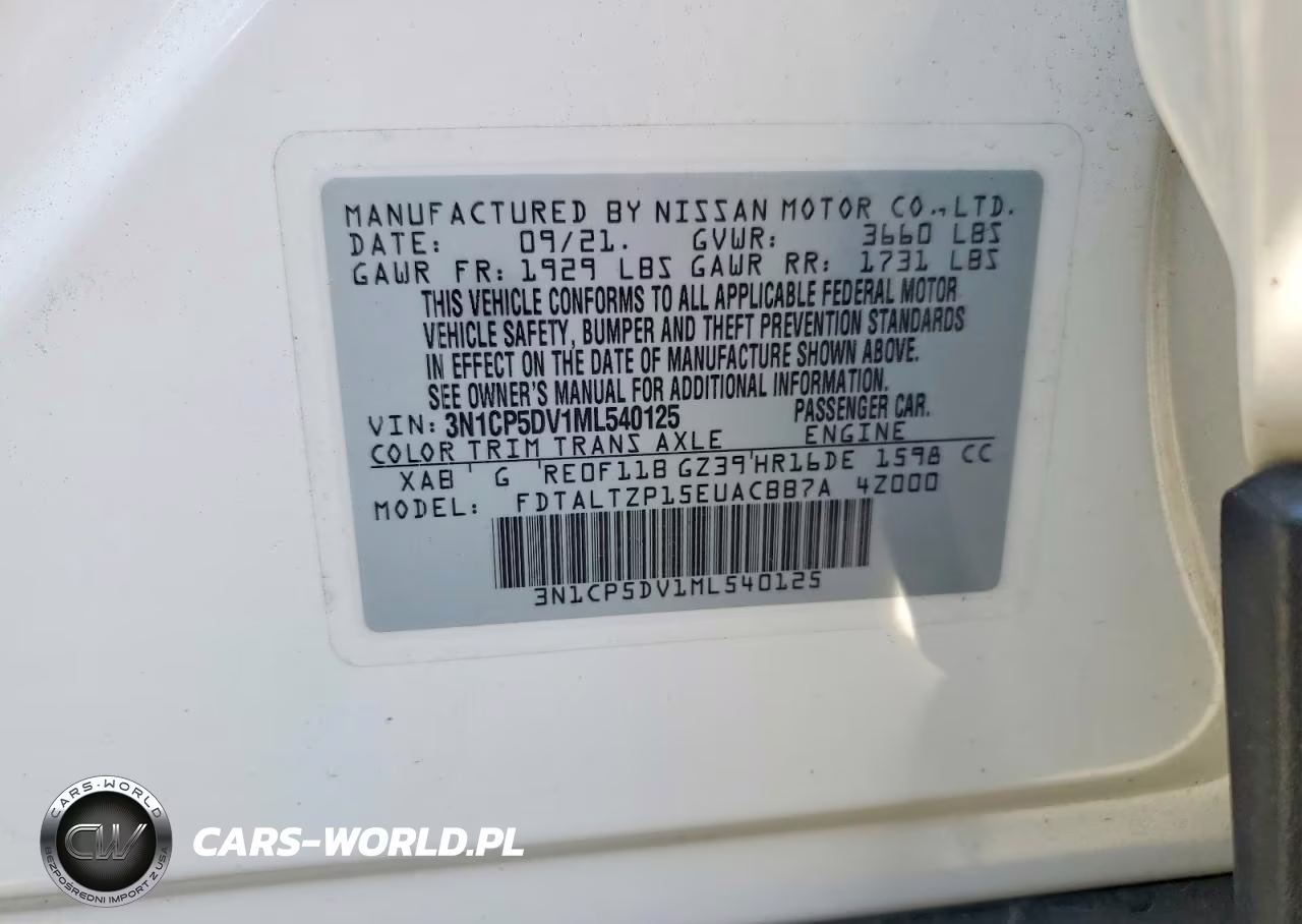 2021 Nissan Kicks Sr VIN:3N1CP5DV1ML540125 - 13
