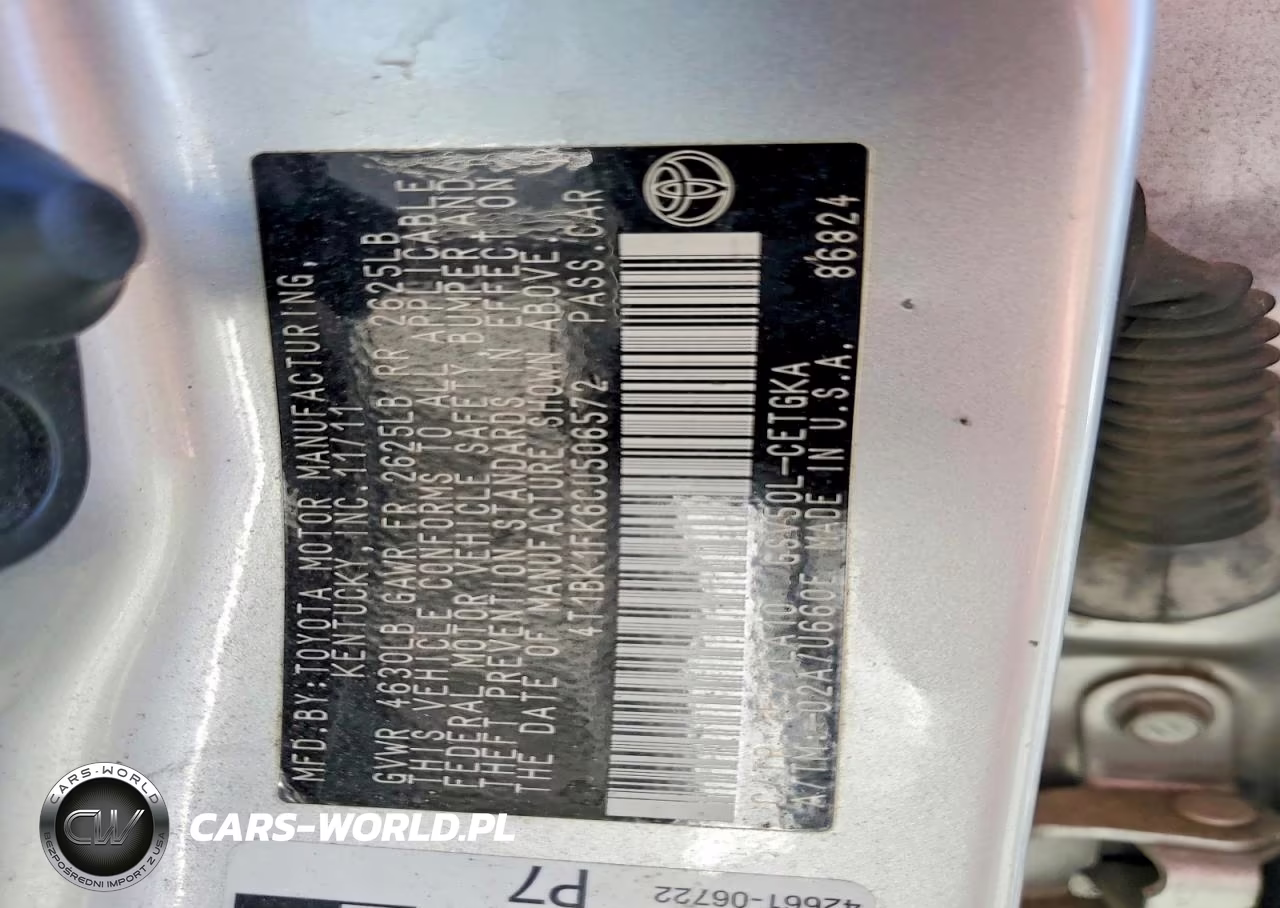 2012 Toyota Camry Xle V6 VIN:4T1BK1FK6CU506572 - 12