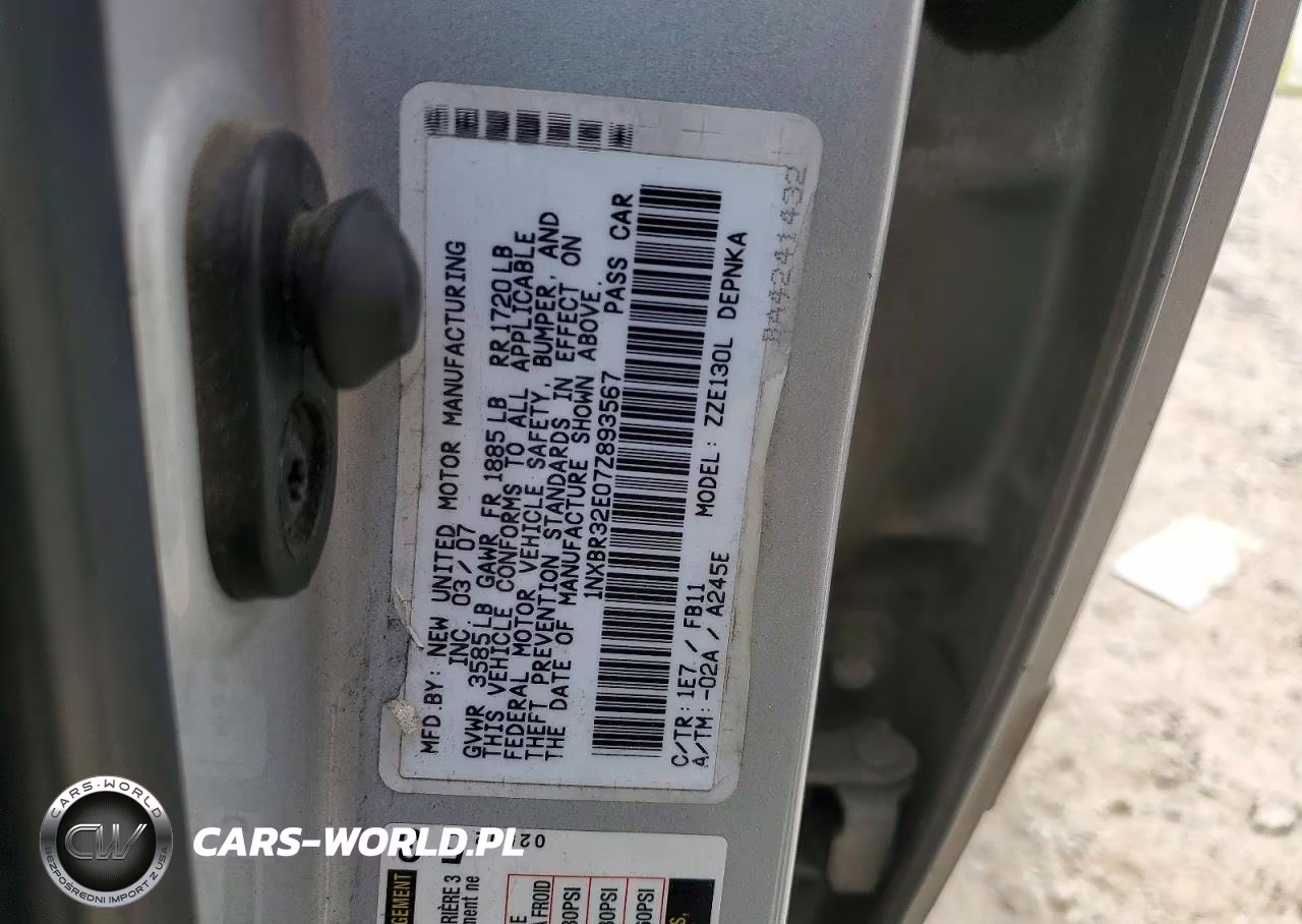 2007 Toyota Corolla Le VIN:1NXBR32E07Z893567 - 12