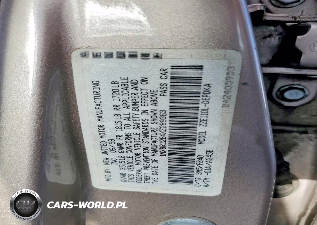 1999 Toyota Corolla Ce VIN:1NXBR12E4XZ289363 - 12