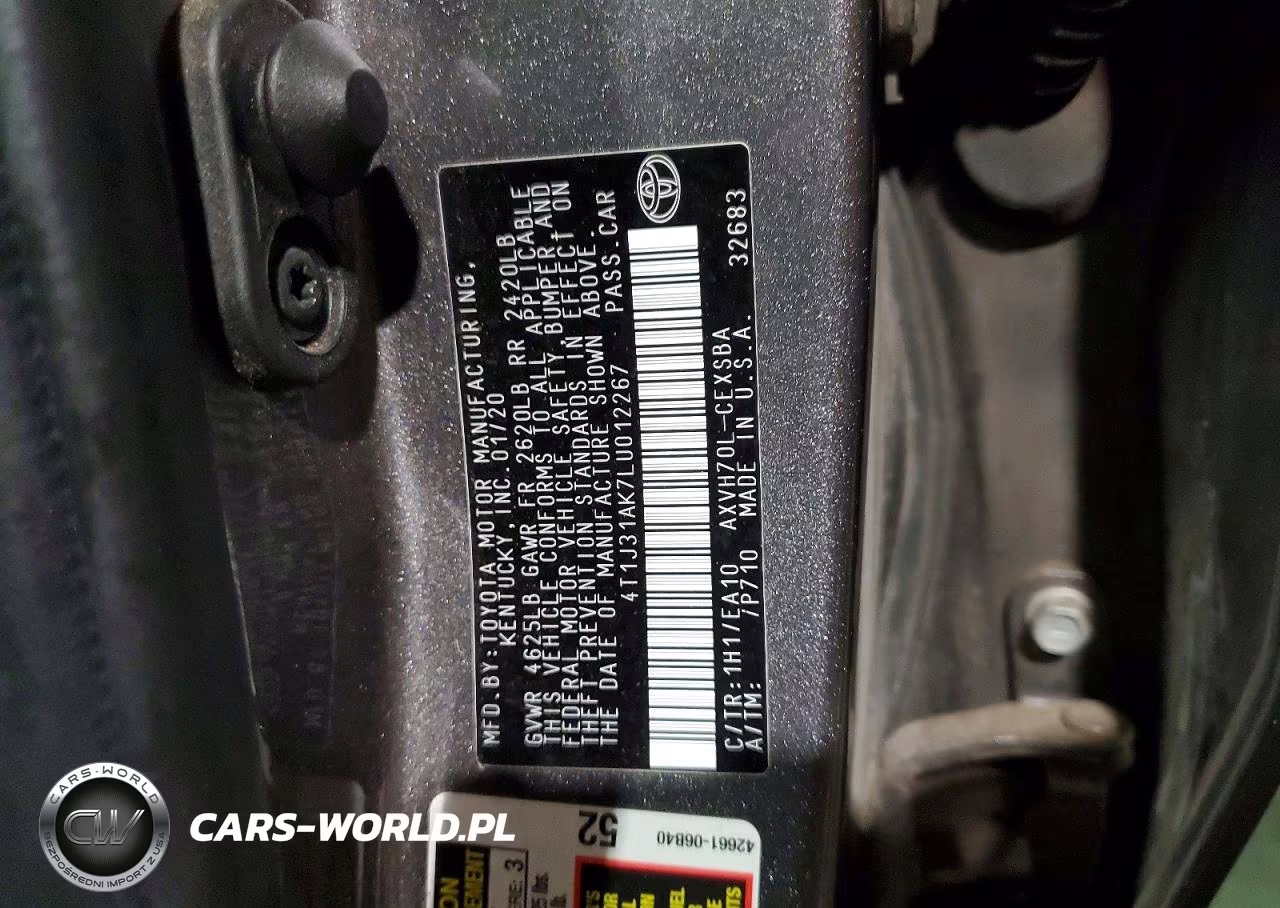 2020 Toyota Camry Hybrid Se VIN:4T1J31AK7LU012267 - 13