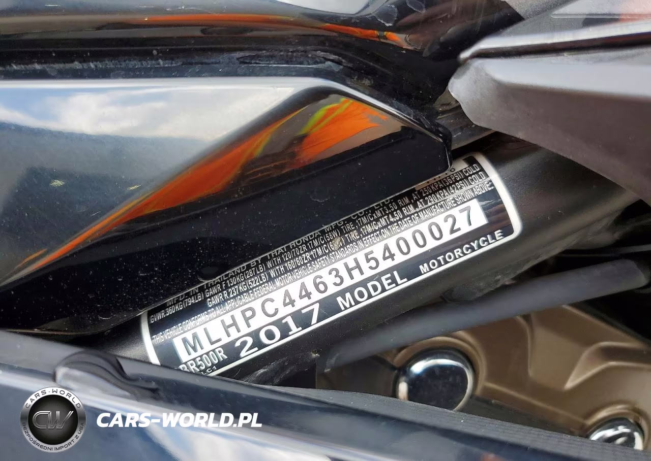 2017 Honda Cbr500 R VIN:MLHPC4463H5400027 - 10