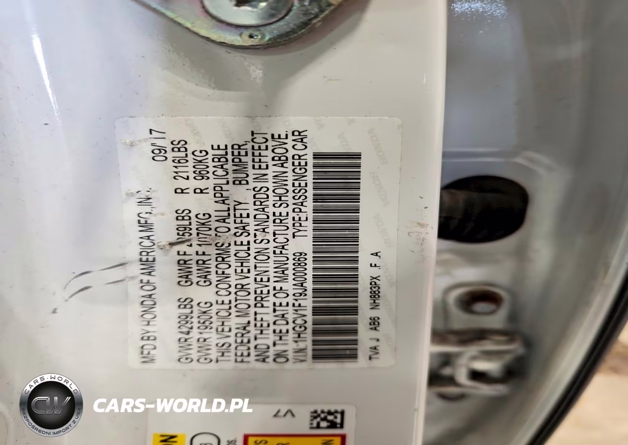 2018 Honda Accord Lx VIN:1HGCV1F19JA000869 - 12