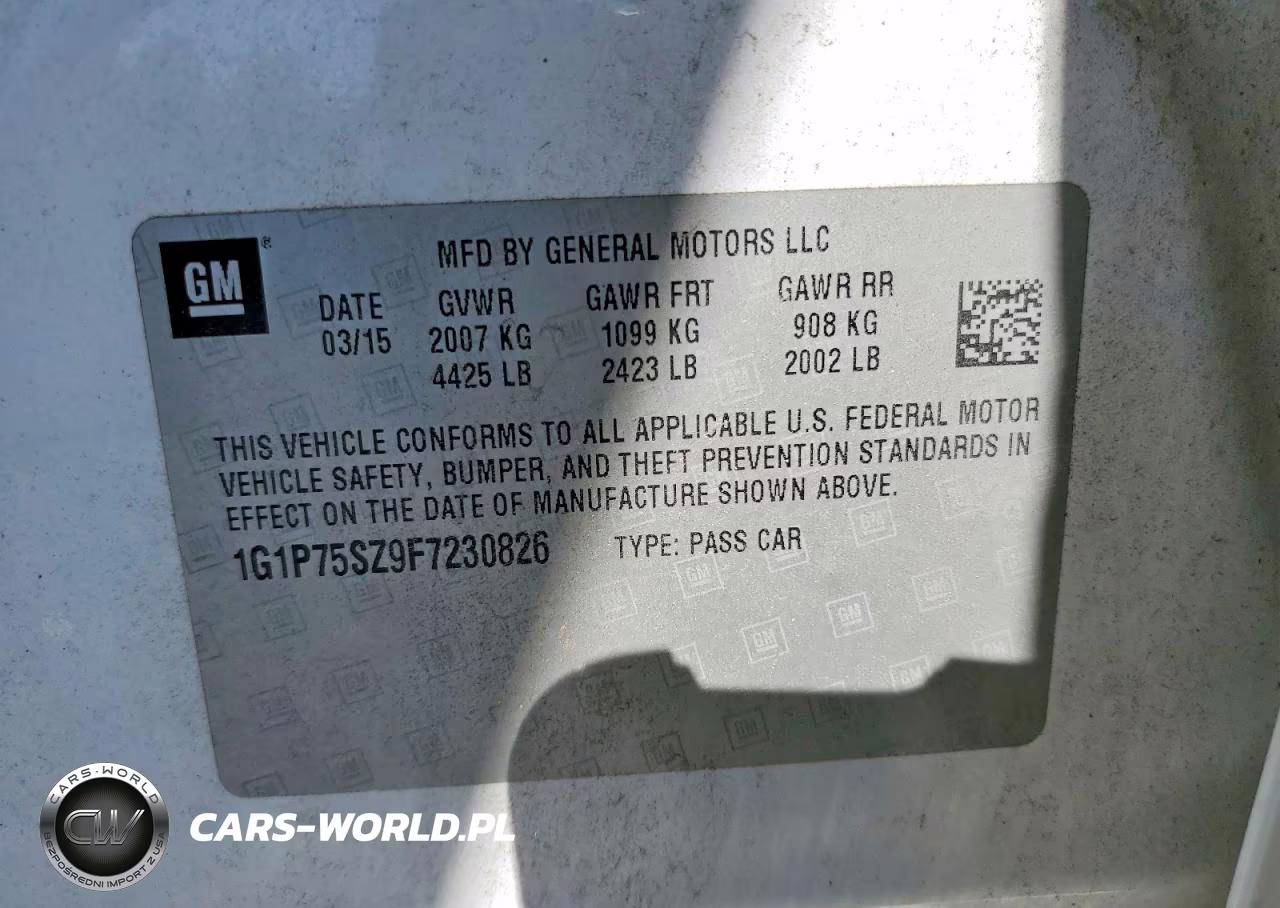 2015 Chev Cruze VIN:1G1P75SZ9F7230826 - 12