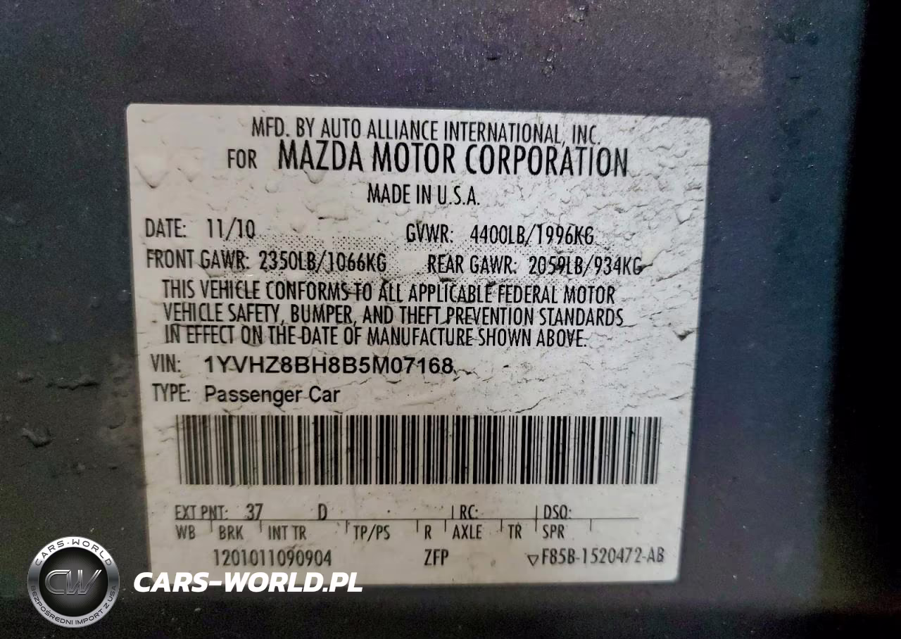 2011 Mazda 6 I VIN:1YVHZ8BH8B5M07168 - 12
