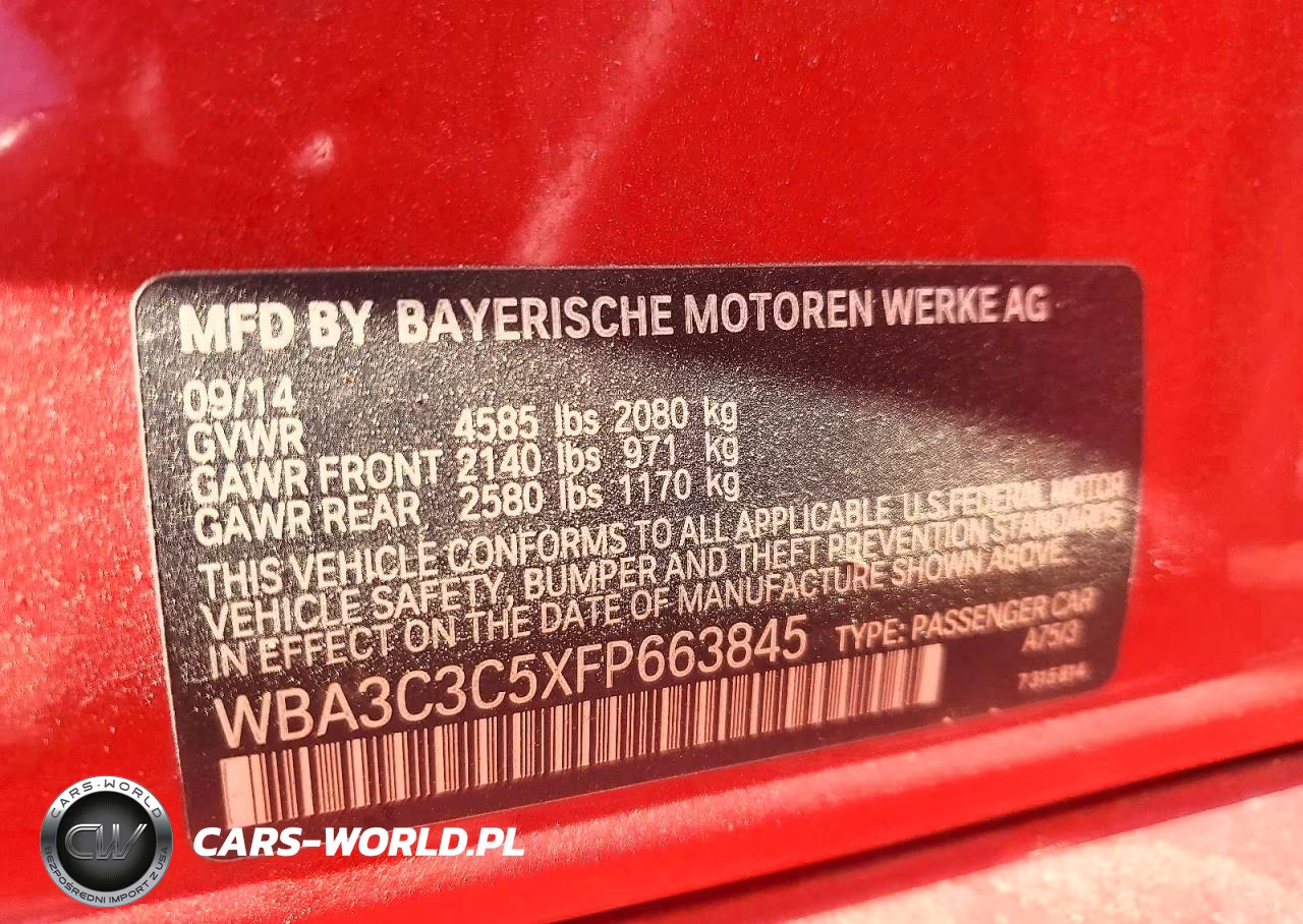 2015 BMW 320I xDrive VIN:WBA3C3C5XFP663845 - 12