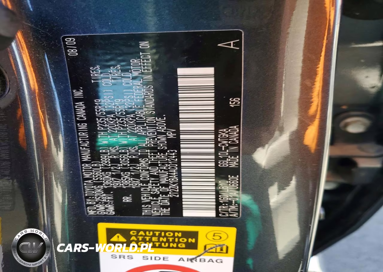 2010 Lexus Rx 350 VIN:2T2ZK1BA4AC012443 - 12