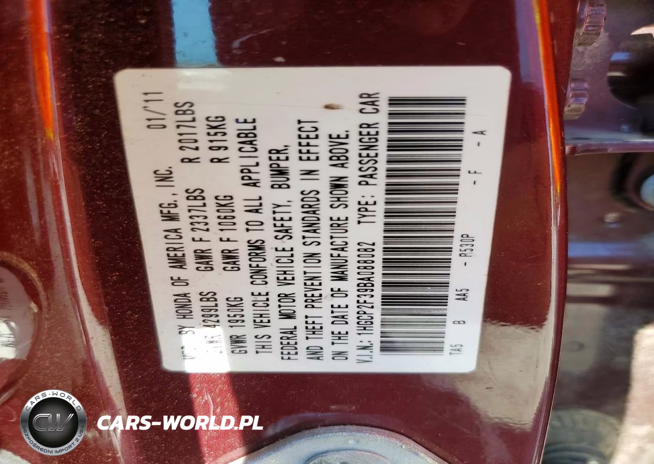 2011 Honda Accord Lx VIN:1HGCP2F39BA088082 - 13