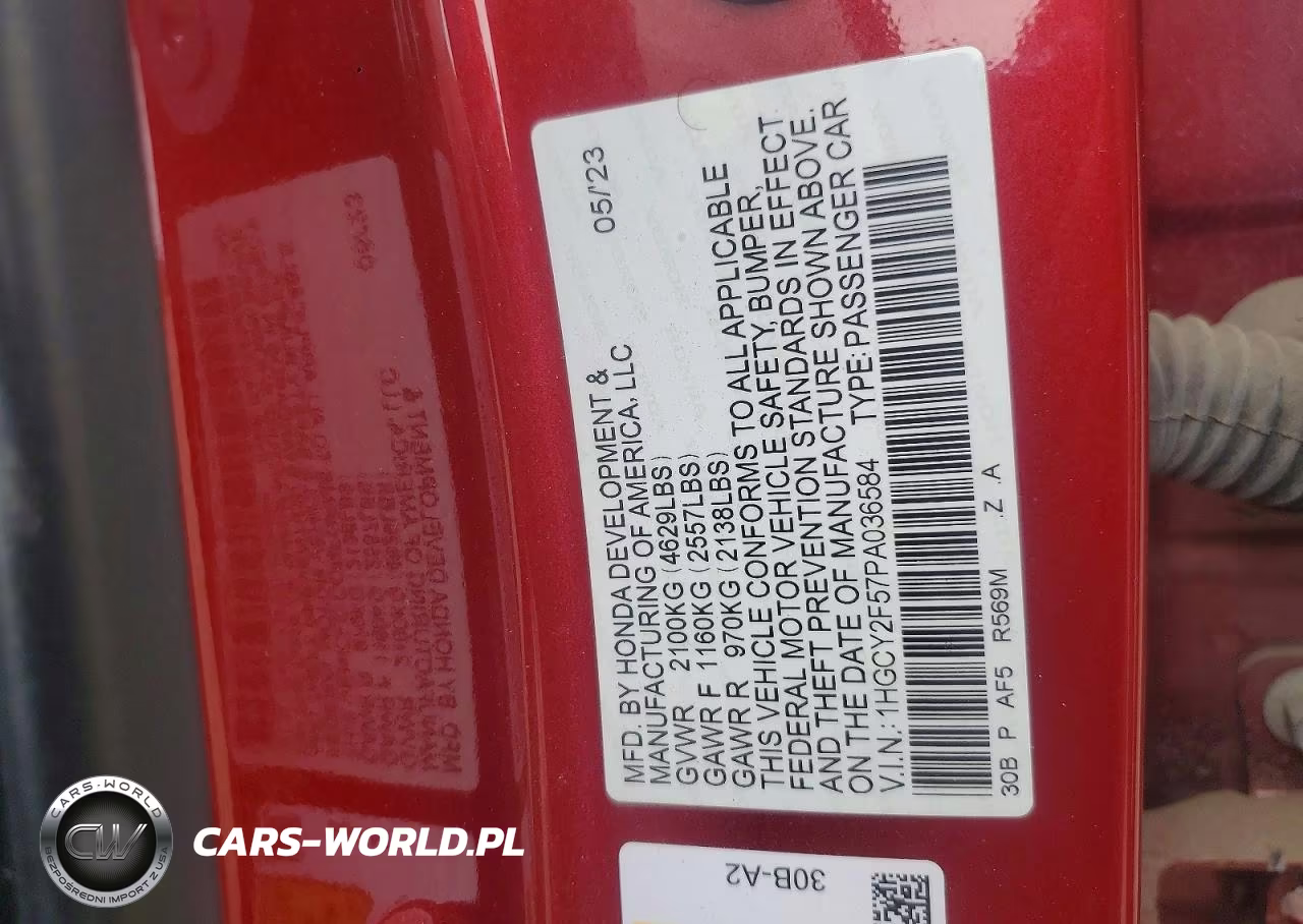2023 Honda Accord Hybrid Sport VIN:1HGCY2F57PA036584 - 12