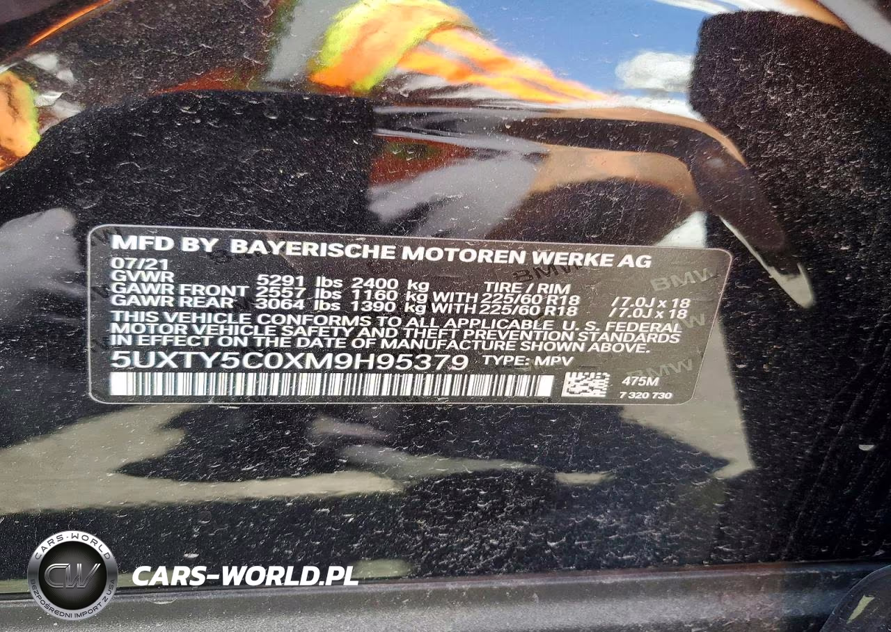 2021 BMW X3 xDrive30I VIN:5UXTY5C0XM9H95379 - 12